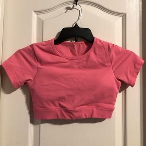 Hot Pink Open Back Tee Shirt bra